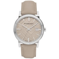 Burberry BU9010 Mens Large Check Tan Leather S..