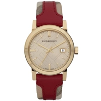 Burberry BU9111 Gents Red Leather Strap Watch