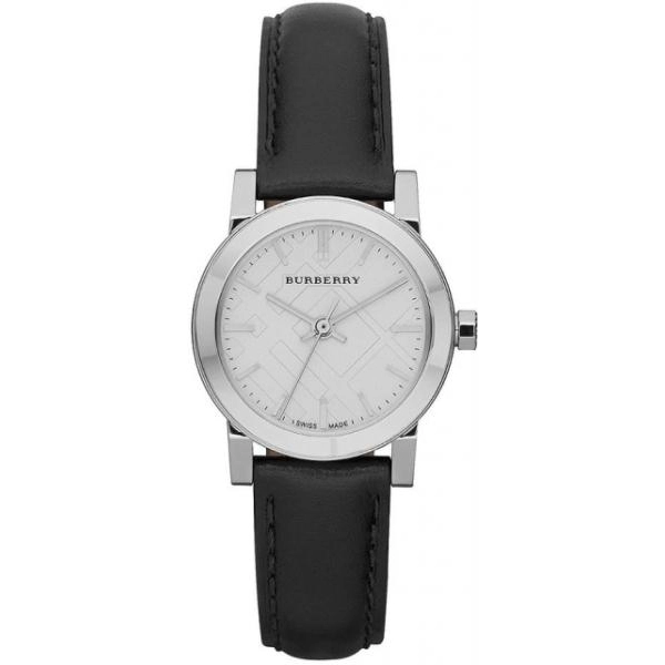 Burberry BU9206 Womens Black Leather Strap White Dial Watch