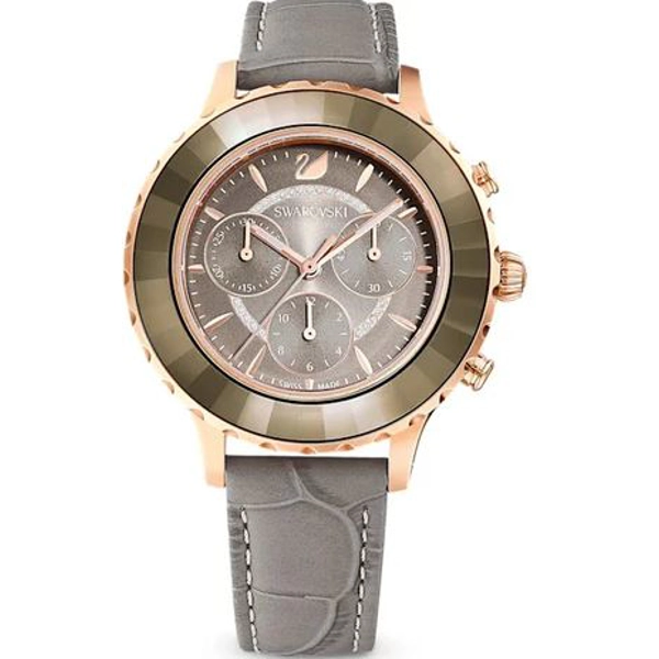 Swarovski 5452495  Grey Leather Watches For Women