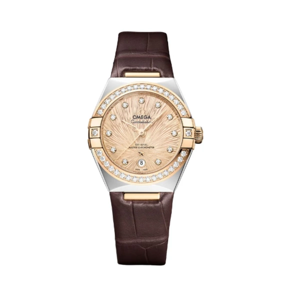 Omega Constellation 131.28.29.20.58.001 Brown Leather Watches for Women