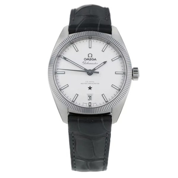 Omega Constellation Globemaster 130.33.39.21.02.001 Black Leather Watches for Men