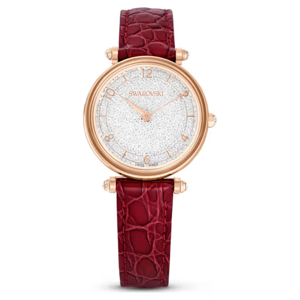 Swarovski  5656905 Red Leather Watches For Women