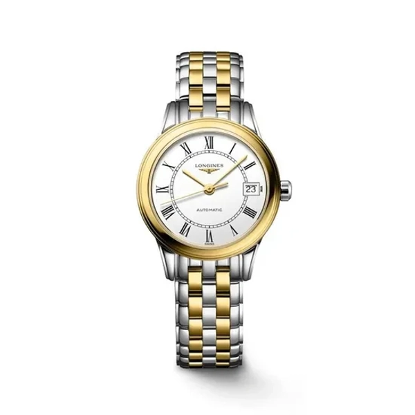 Longines Elegance Flagship Classic L4.274.3.21.7 Silver  Stainless Steel & Gold Watches For Womens