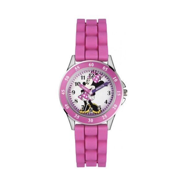 Disney MN1157 Stainless Steel Case Silicone Strap Girls Watch for Children