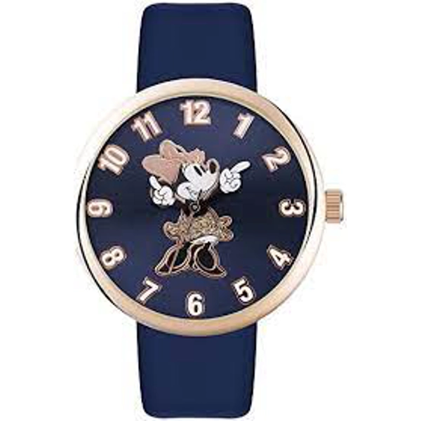 Disney MN1471 Blue Dial Silicone Strap Watch for Women