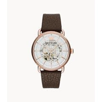 Emporio Armani AR60027 White Dial Leather Stra..