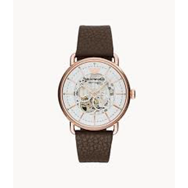 Emporio Armani AR60027 White Dial Leather Strap Watch for Men