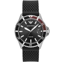 Emporio Armani AR11341 Black Dial Rubber Strap..