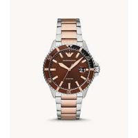 Emporio Armani AR11340 Brown Dial Stainless St..