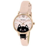 Tikkers TK0175 Pink Dial Leather Strap Girls W..