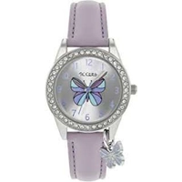 Tikkers TK0187 Silver Dial Leather Strap Girls..