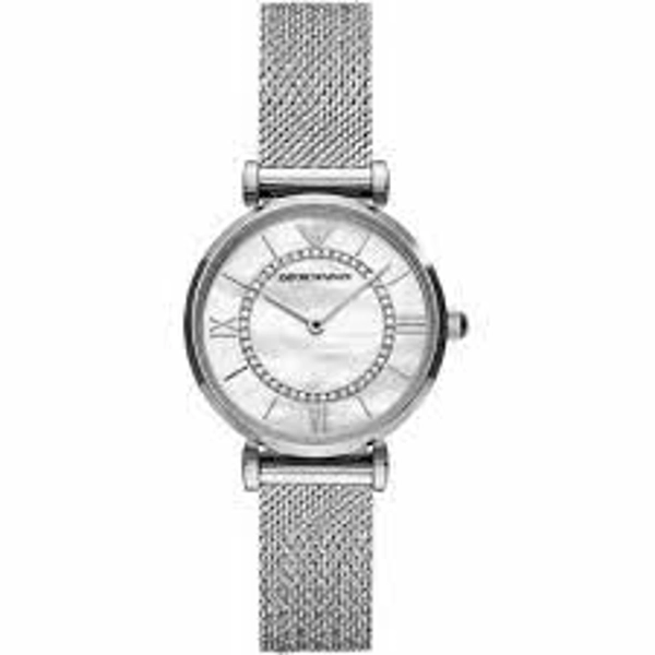 Emporio Armani AR11319 Mother of pearl Stainless Steel Mesh Watch for Women