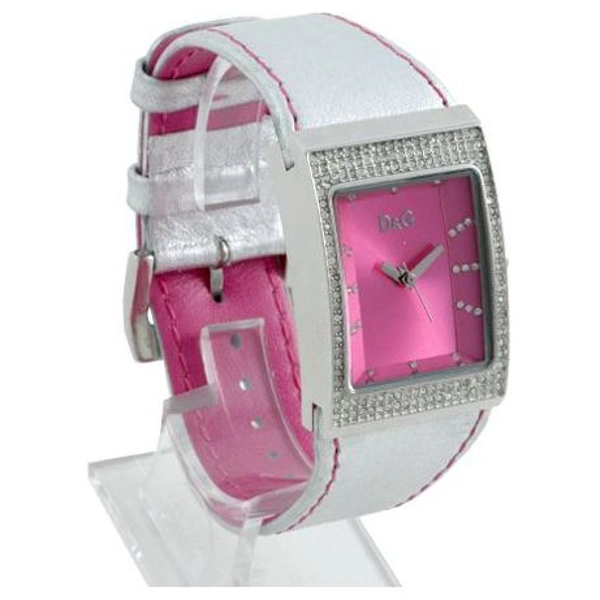 D&G Logoside Crystal Pink & White Womens Fashion Watch DW0156