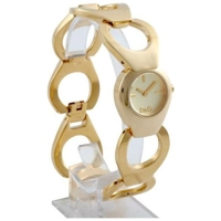 D&G Flathead Gold Cream Dial Womens Bracelet W..