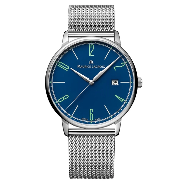 Maurice Lacroix Men's Blue Eliros Date Quartz Watch EL1118-SS00E-420-C