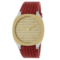 Gucci YA163415 Gold Leather Watches For Men & ..