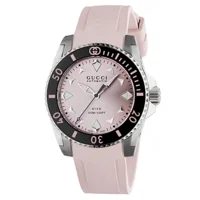 Gucci Dive Ya136408 Pink Rubber Watches for Wo..