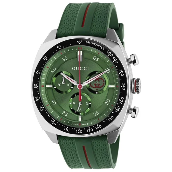 Gucci Ya142319 Green Rubber Watches For Men