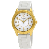 Guess W1095L1 Women's White Rubber Strap Watches