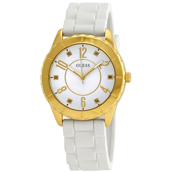 Guess W1095L1 Women's White Rubber Strap Watches