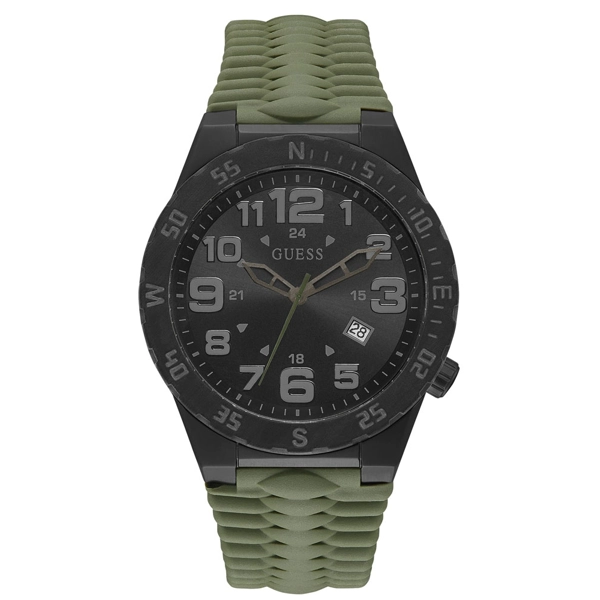 Guess GW0322G2 Men’s Green Silicone Strap Watches