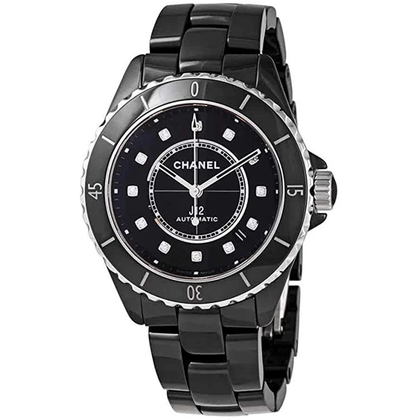 Chanel J12  Black Ceramic Diamond Dial Bracelet Watch