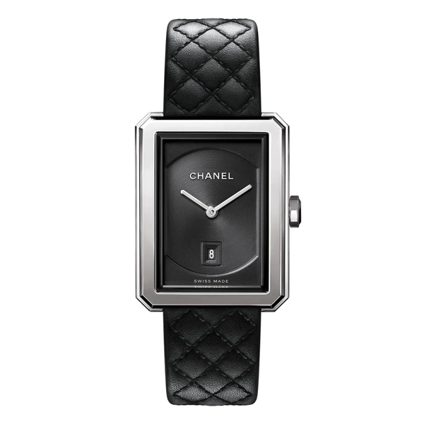 Chanel H6585 Women's Black Leather Strap Watches