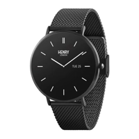Henry London Smart Amoled Black Leather Strap ..