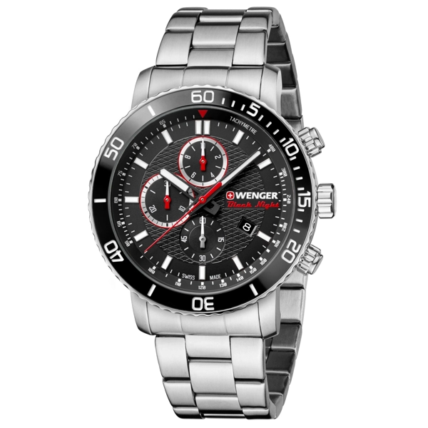 Wenger 01.1843.106 Roadster Black Night Chronograph 45mm 10 ATM