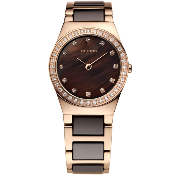 Bering Ceramic 32426-765 Ladies Rose Gold Brown 26 mm