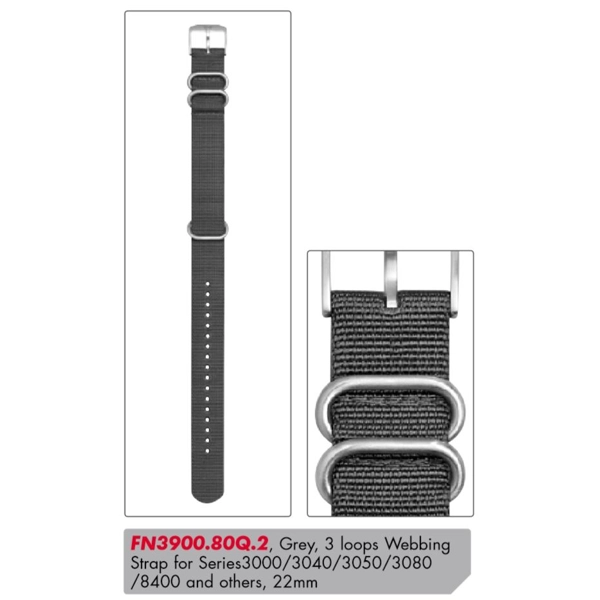 Luminox Textile Replacement Strap FN3900.80Q.2 [22 mm] grey + silver Buckle