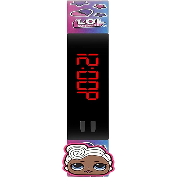 Disney LOL4482ARG Plastic Case Silicone Strap Unisex Watch for Children