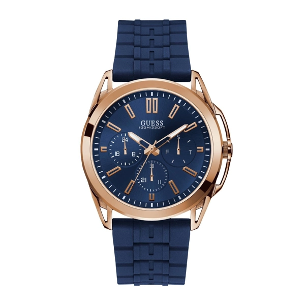 Guess W1177G4 Men's Blue Silicone Strap Watches