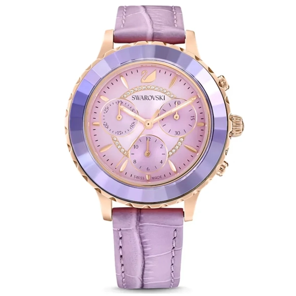 Swarovski 5632263 Pink Leather Watches For Women
