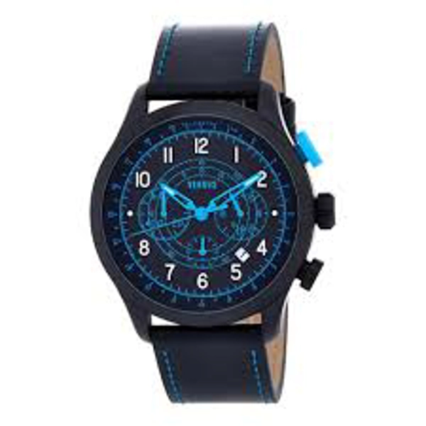 Versus 3C73200000 Black Leather Strap Watch for Men
