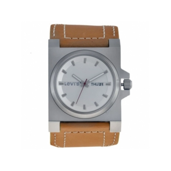 Levis  L002GUCWRM Gents Brown Leather Strap With Silver Dial Watch