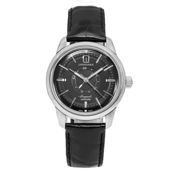 Longines Conquest Heritage L1.648.4.52.2 Black Leather Watches For Men