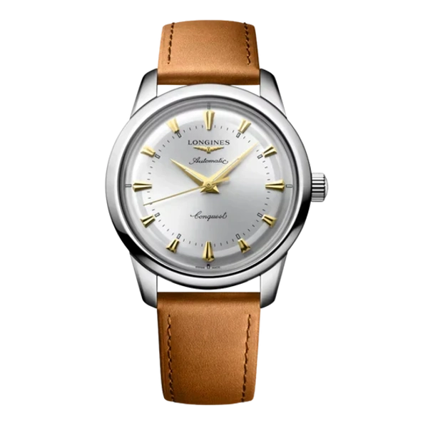 Longines Conquest Heritage L1.650.4.72.2 Brown Leather Watches For Men