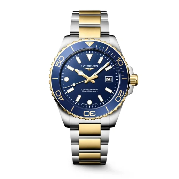 Longines Conquest HydroConquest L3.769.3.96.7 Silver Stainless Steel & Gold For Men