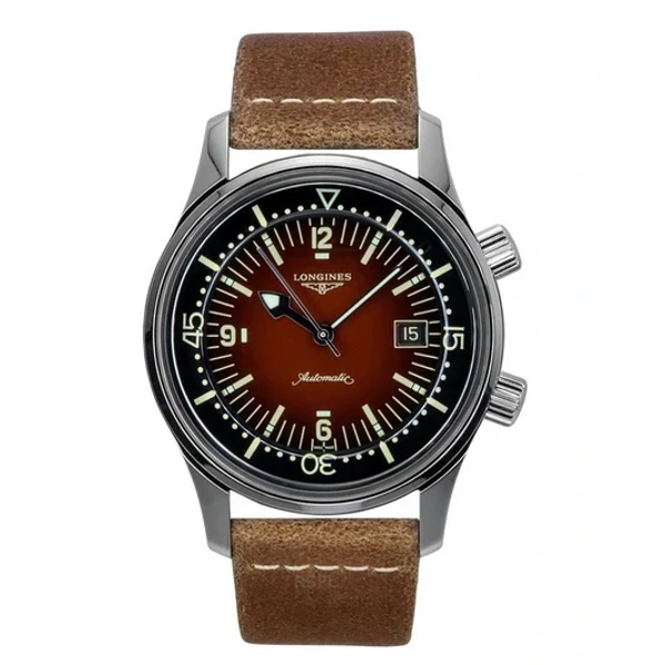 Longines Legend Diver L3.774.4.60.2 Brown Leather Watches For Men