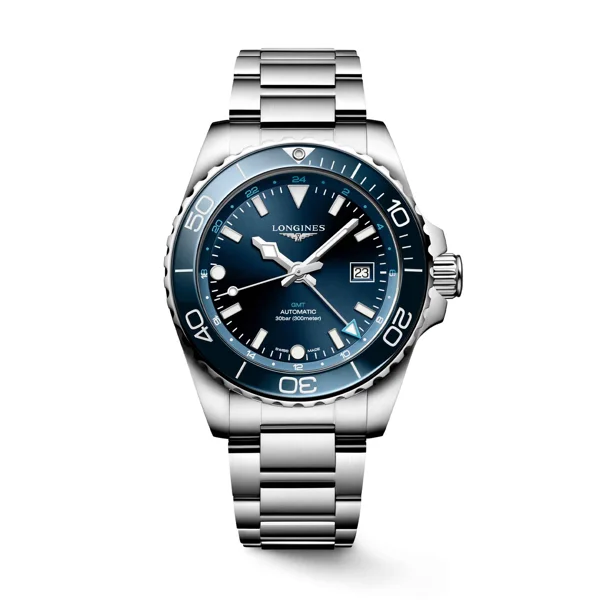 Longines Conquest HydroConquest GMT L3.890.4.96.6 Silver  Stainless Steel For Men