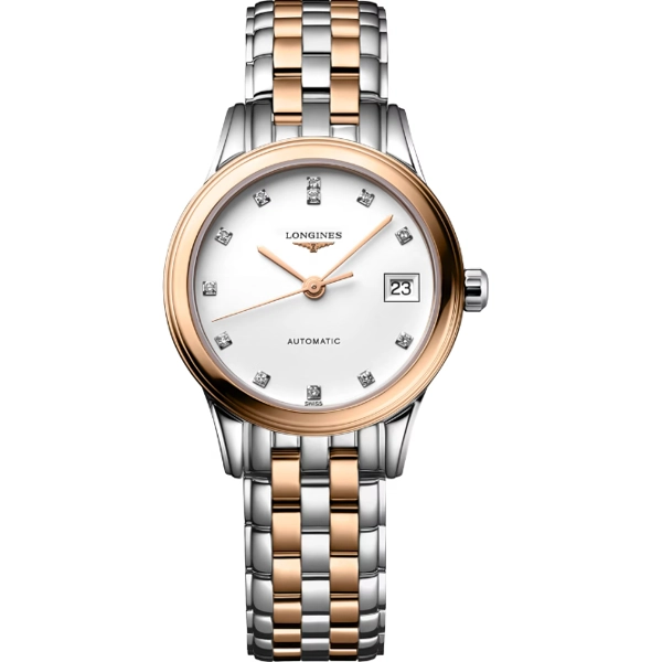 Longines Elegance Flagship Classic L4.274.3.99.7 Silver  Stainless Steel & Gold Watches For Womens