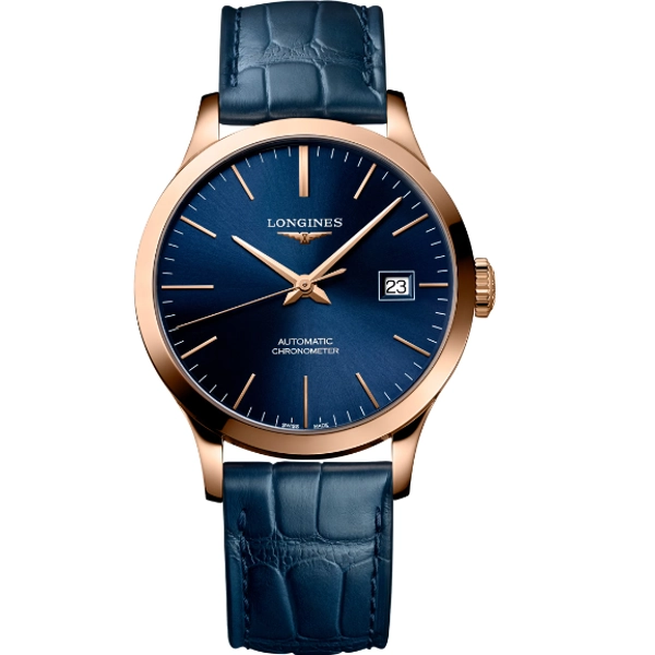 Longines Elegance Record L2.820.8.92.2 Blue Leather For Men