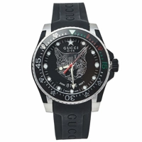 Gucci YA136320 Men's Black Rubber Strap Watches