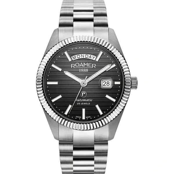 ROAMER PRIMELINE-DAYDATE-II 981666_41_85_50 Silver Stainless Steel Watches For Men