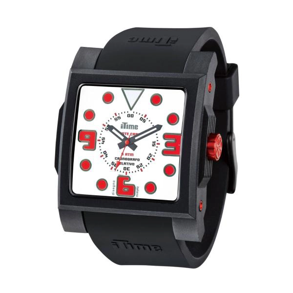 iTime Unisex White Dial Black Strap MC4302-MC04 Watch