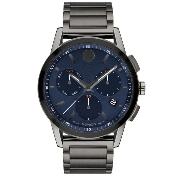 Movado Museum Sport Chronograph 0607624 Grey Stainless Steel Watches For Men