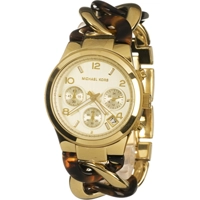 Michael Kors Chain Link Acrylic Gold-Tone Ladi..