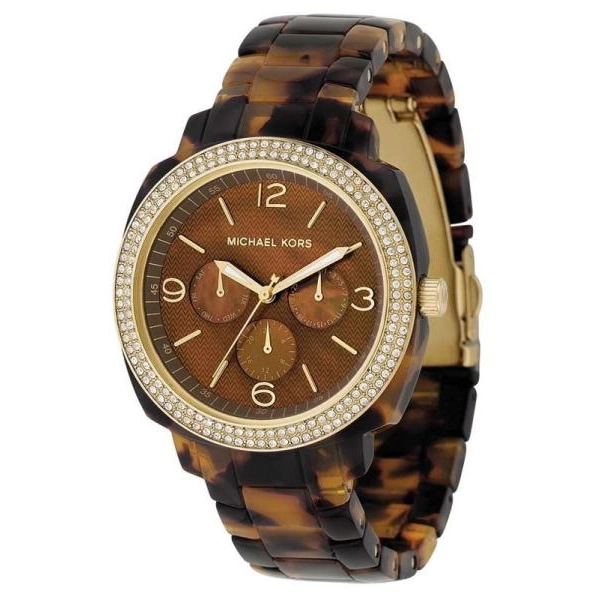 Michael Kors MK5086 Gold & Tortoise Shell Acrylic Ladies Watch